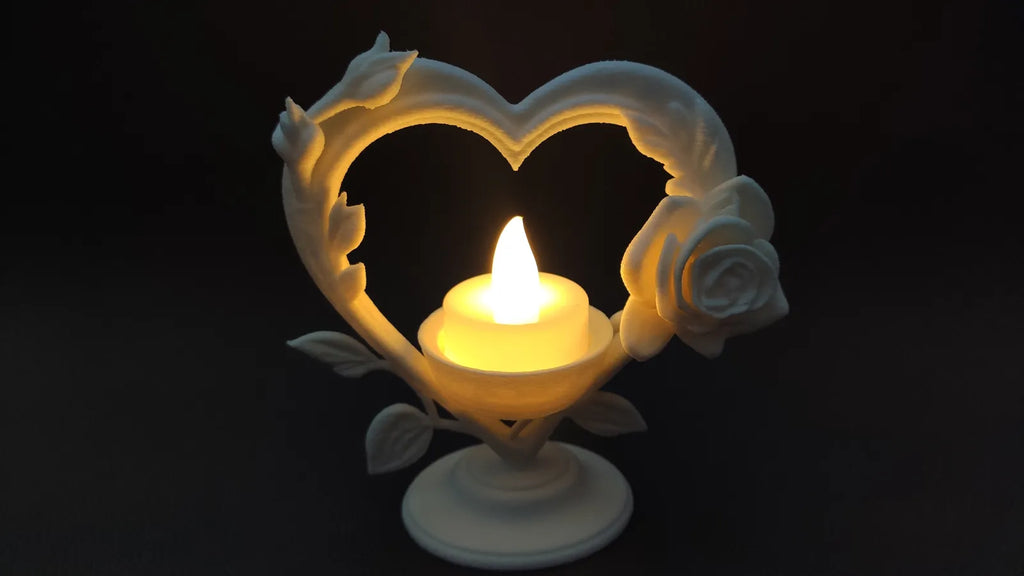 Rosa em Coração para Velas LED (2 un.)