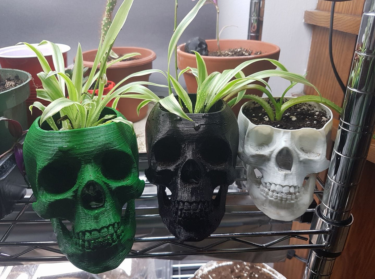 Vaso Caveira Grande impresso em 3D - Vértice Arte 3D